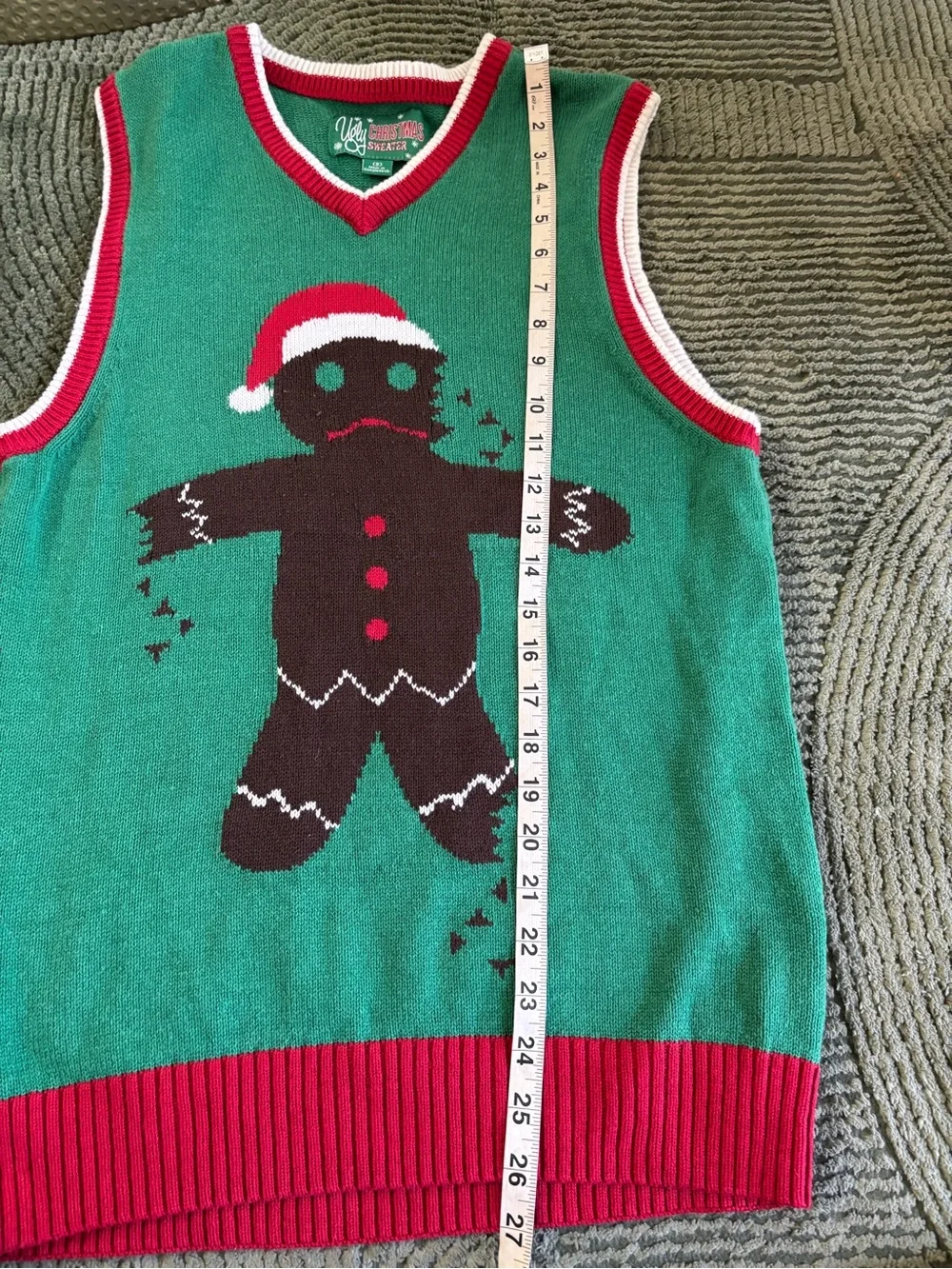 UGLY CHRISTMAS SWEATER Gingerbread Man Vest